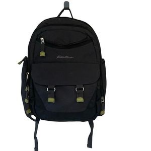 EDDIE BAUER DIAPER BAG BACK PACK DARK GRAY/GREEN ACCENTS  LIKE NEW !